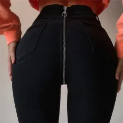 Jeans skinny stretch - com zíper nas costas