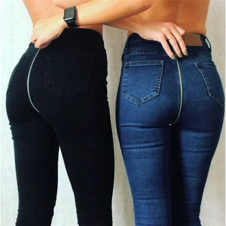 PantalonesJeans skinny elásticos - con cremallera trasera