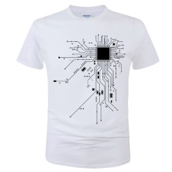 Kortärmad t-shirt - CPU-processor/kretsschematryck