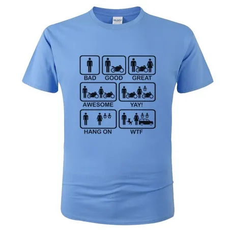 Kortærmet t-shirt - motorcykel / familie print