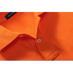 Kortermet polo t-skjorte - krage med knapper - bomull