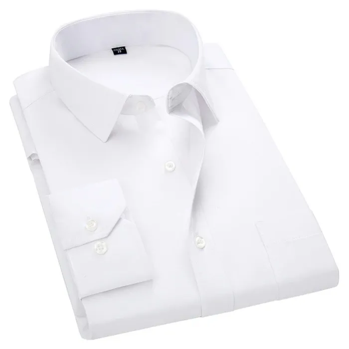Klassisk långärmad skjorta - enfärgad - Slim Fit