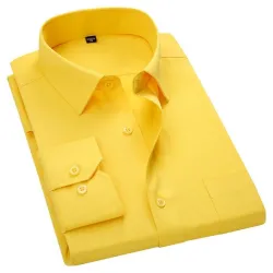 Klassiek overhemd met lange mouwen - effen kleur - Slim FitT-Shirts