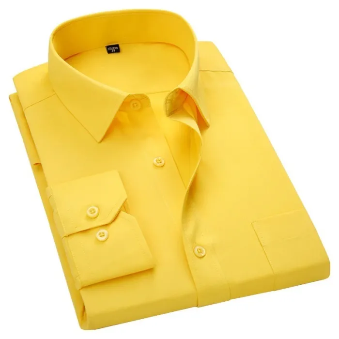 Klassisk langærmet skjorte - ensfarvet - Slim Fit