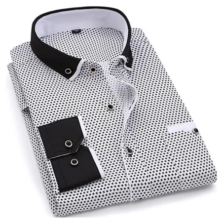 Klassisk langærmet skjorte - modeprint - Slim Fit