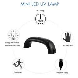 Mini UV LED-lampe - negletørker - USB - 9W