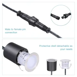 Wpuszczane oświetlenie pokładowe LED - zewnętrzne - wodoodporne IP67 - DC12V - 16 sztukŚwiatła