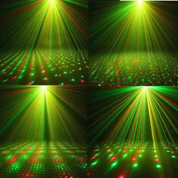 Scenlaserljus - projektor - LED - med autoljud / musik - stativ - fjärrkontroll