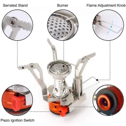 Mini réchaud à gaz pliable - brûleur de camping
