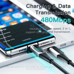 Essager - kabel USB typ C do USB C - szybkie ładowanie PD - z wyświetlaczem cyfrowym - 100W / 5AKable