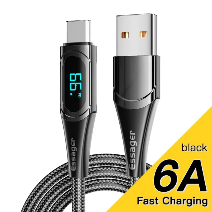 Essager - USB typ C till USB C kabel - PD snabbladdning - med digital display - 100W / 5A