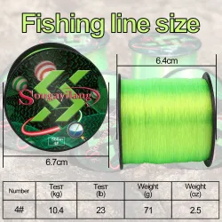 Nylongrøn fiskeline - super stærk - 500M - 23LB - 0,4