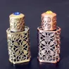 Flacon de parfum métal rétro - avec cristal - style arabe - 3ml