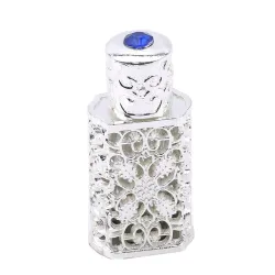 Flacon de parfum métal rétro - avec cristal - style arabe - 3ml