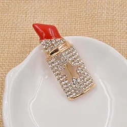 BrochesPintalabios rojo cristal - broche