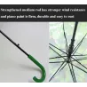 Transparent färgglatt paraply - långt handtag - lönnlöv