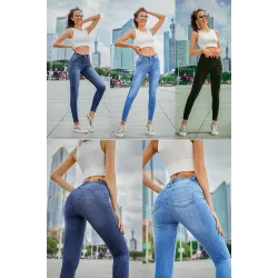 Højtaljede pencil jeans - stretch lycra - Slim