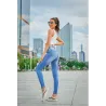 Bleistiftjeans mit hoher Taille - Stretch-Lycra - Slim