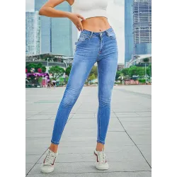 Bleistiftjeans mit hoher Taille - Stretch-Lycra - Slim