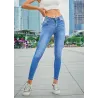 Bleistiftjeans mit hoher Taille - Stretch-Lycra - Slim