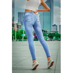 Bleistiftjeans mit hoher Taille - Stretch-Lycra - Slim