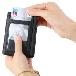 Cienki skórzany portfel - etui na karty kredytowe - blokowanie RFIDPortfele