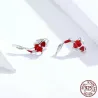 AretesPendientes pez rojo - plata de ley 925