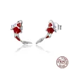AretesPendientes pez rojo - plata de ley 925