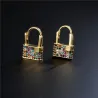 Boucles d'oreilles en or en forme de cadenas - avec cristaux