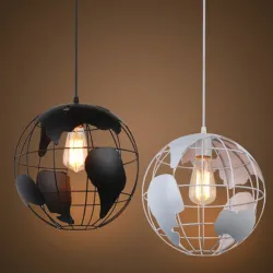 Moderne taklampe i jern - globeformet - 60W