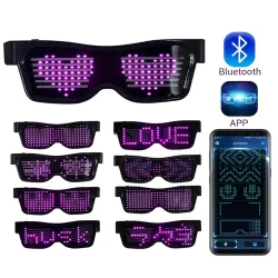 Óculos de festa LED - App / controle manual - USB - Bluetooth