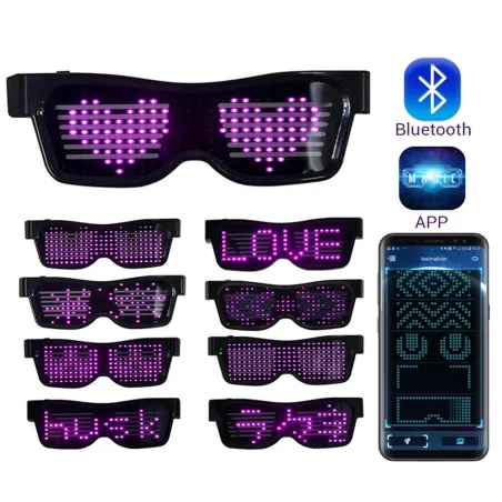 LED-Partybrille - App / manuelle Steuerung - USB - Bluetooth