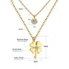 CollarCollar de cadena doble - colgante de flor / cristal
