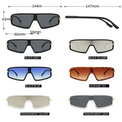 Lunettes de soleil œil de chat - surdimensionnées - une pièce à dessus plat - UV400 - unisexe