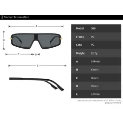 Lunettes de soleil œil de chat - surdimensionnées - une pièce à dessus plat - UV400 - unisexe