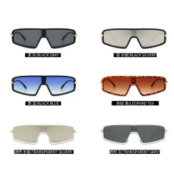 Gafas de solGafas de sol ojo de gato, extragrandes, parte superior plana de una pieza, UV400, unisex