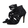 High-Heel-Pumps mit gekreuzten Streifen - knöchellang - Reißverschluss hinten