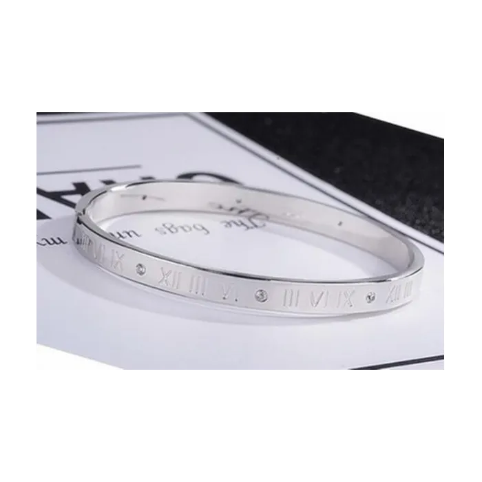 Elegant armbånd - hule heldige romertal - titanium stål - unisex
