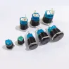 Botão de pressão preto LED - à prova d'água - auto-reinicialização momentânea - 12mm / 16mm / 19mm / 22mm - 5V / 12V / 220V