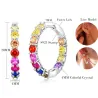 Elegant hoop earrings - with colorful crystals - 925 sterling silverEarrings