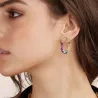 Eleganta bågeörhängen - med färgglada kristaller - 925 sterling silver