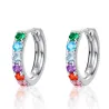 AretesElegantes aretes redondos - cristales de colores - plata de ley 925