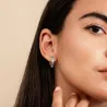 Elegante runde øredobber - fargerike krystaller - 925 sterling sølv