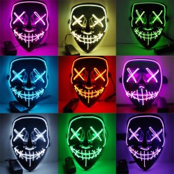 Podświetlenie LED - maska na twarz na HalloweenMaski