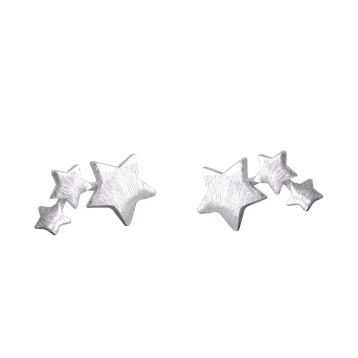Silver trippelstjärna - örhängen