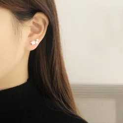 Triple étoile en argent - boucles d'oreilles