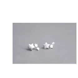 Triple étoile en argent - boucles d'oreilles