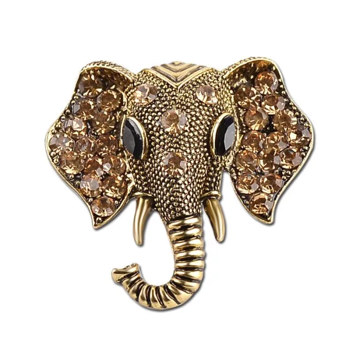 BrochesBroche de elefante de cristal vintage