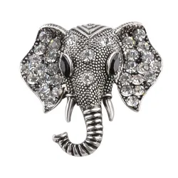 Vintage krystal elefant broche