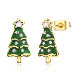 Kristal groene kerstboom - oorbellenOorbellen